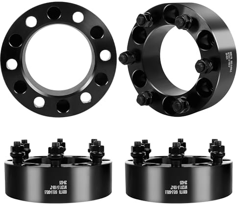 2'' 6x5.5 Wheel Spacers for Tacoma 4Runner FJ Cruiser Sequoia, 6Lug 6x139.7mm Forged Wheel Spacers 108mm Hub Bore with 12x1.5 ET Lug Nuts