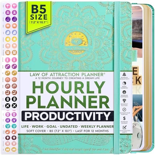 Freedom Mastery - Weekly & Monthly Planner | Gratitude Journal for Woman & Men | Personal Organiser for Productivity & Mental Health | Include Stickers & Foldable Vision Board – B5 (7.2 x 10.1)