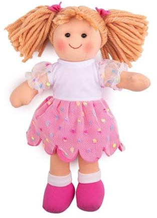 Bigjigs Toys Darcie Rag Doll, 28cm Soft Doll for Girls & Boys from Birth