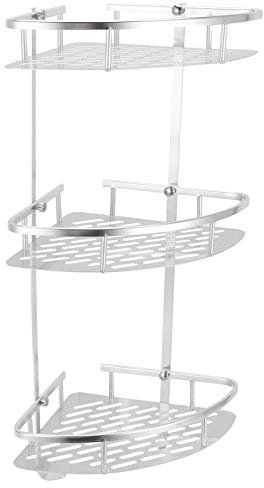 Fafeicy - Estante de ducha esquinero de 3 niveles para organizador de ducha de pared para inodoro, cocina, carrito de ducha de esquina de 3 niveles