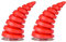 ihreesy 2PCS Motorradhelm Hörner mit Saugnapf,Motorrad Helmdekor UniversalHelm Eckdekoration Ornamente Kopfbedeckung Horn Helmdeko Auto Styling Zubehör für Fahrrad Roller Helm,Rot