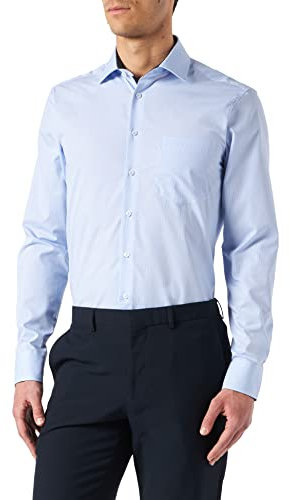 Seidensticker Herren Business-Hemd - Regular Fit - Bügelfrei- Kent-Kragen - Langarm - 100% Baumwolle Hellblau 48