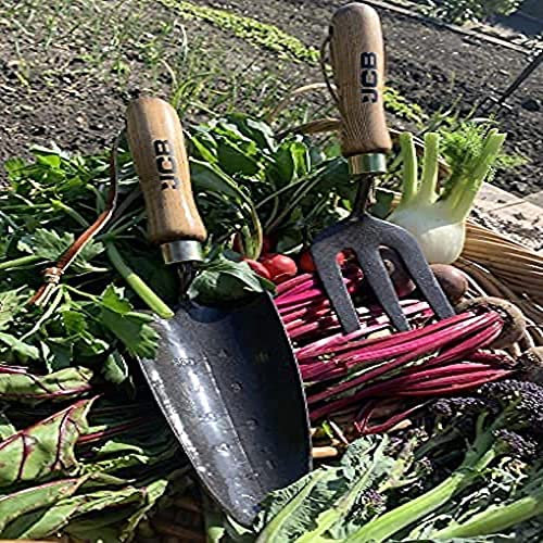 JCB - Solid Forged Garden Hand Fork And Trowel Tool Set - Heavy Duty Gardening Tools - Home Improvement, Digging, Potting Out, Border, Weeding