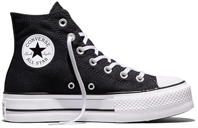Converse Women's Chuck Taylor All Star Lift Platform High Top, Black/White/White, 8