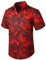Enlision Men's Hawaiian Shirt Short Sleeved Shirts Button Down Front Pocket Summer Floral Aloha Printed Beach Casual Red Hawaii Shirt Unisex XL