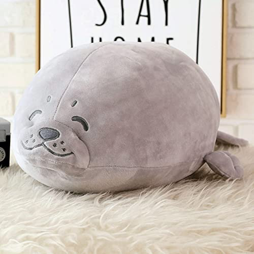 BYNYXI Chubby Blob Seal Kissen, 60cm Meerestier Plüsch Kissen Gefülltes Robbe Kuscheltier Fette Siegel Umarmungskissen Baumwolle Blob Seal Kissen Geburtstagsgeschenk für Kinder Jungen Mädchen