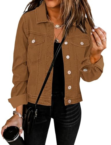 Vetinee Womens Jackets Women Jacket Brown Size XX-Large Fits UK Size 24 to UK Size 26