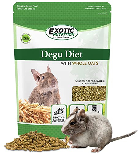 Exotic Nutrition Degu Diet (2.5lb) - Nutritionally Complete Healthy Pellet Diet with Whole Oats - for Domesticated Pet Degus