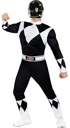 Funidelia Power Ranger Kostüm schwarz für Herren, Offizielle Lizenz, Größe M Film und Serien, Superhelden - Verkleidung für Erwachsene für Partys, Karneval und Halloween