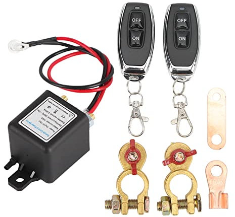 Fernbatterie-Trennschalter, DC 12V 120A Fernbedienung Schalter Stromunterbrechungs-Kill-Schalter mit Fernbedienungs-Kupferanschluss für Automobile Wohnmobil LKW Van Boot (12V120A)