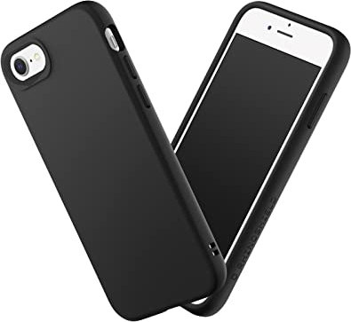 RHINOSHIELD Coque Compatible avec iPhoneSE3/SE2/8/7 | SolidSuit-Coque Fine avec Technologie d'absorption des Chocs et Finition Premium Mate, Contour objectif photo interchangeable - Noir Classic