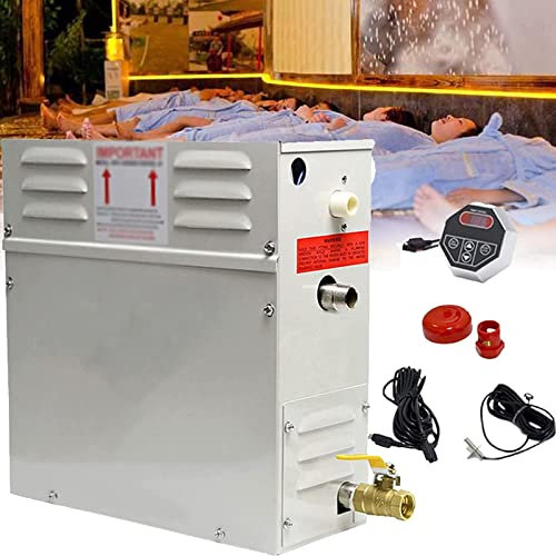 HNCXHX Saunaofen, Dampfbadgenerator, 220 V, 380 V, 3 kW/4,5 kW/6 kW/9 kW, Saunaofen, Edelstahl, mit digitaler Steuerung, automatische Entwässerung, 220 V-3000 W