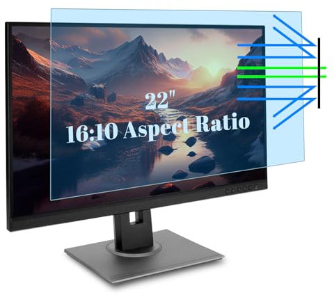 HaruYo Removable Anti Blue Screen Protector for 22 Inch Monitor, Anti Blue Light Filter Protective Film, Anti Glare Protection Computer Screen Protector, Anti UV Filter Film for Monitor PC (22 Inch