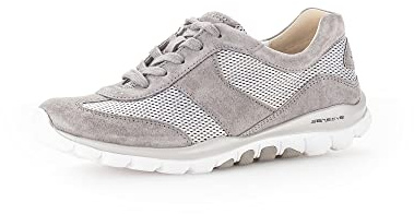 Gabor Damen Low-Top Sneaker, Frauen Halbschuhe,Wechselfußbett,Strassenschuhe,Sportschuhe,Freizeitschuhe,Turnschuhe,Silber/grau,39 EU / 6 UK