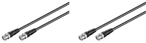 goobay 50087 BNC Kabel RG58 Koaxialkabel 5m / BNC Stecker auf BNC Stecker / 50 Ohm Koaxial Kabel/Schwarz geschirmt BNC Verlängerungskabel 5m (Packung mit 2)