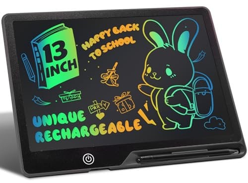 Pizarra Magica Infantil 13 Pulgadas Recargable,Tableta Escritura LCD Portátil para Niños 3 4 5 6 7 8 Años Pizarra Infantil Educativo Juguetes Regalos Día del Niño Cumpleaños Navidad