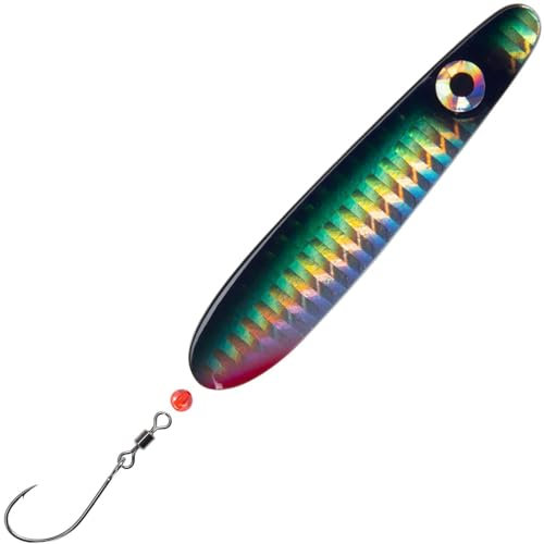 Troutwerk Inline Blinker 22g 7,4cm - Meerforellenblinker, Troutwerk Farbe:schwarz/grün/Holo