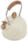 Cocoarm Bouilloire sifflante en acier inoxydable 304 de 2,5 L, chauffage rapide, grande capacité, adaptée pour cuisinière électrique, cuisinière à gaz (beige)