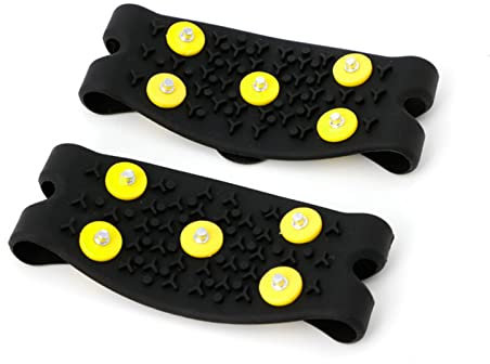 Giwnuq Winter Yeti Schuhkrallen, Überschuhe Schuh Spikes, Spikes for Shoes, Anti Rutsch Schuhkralle Mit Edelstahl Spikes, Klampen Schuhe Spikes Für Bergschuhe Und Schuhe, Damen Herren Und Kind