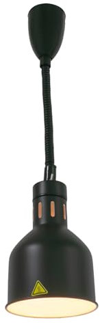 HINOPY Wärmelampe für Lebensmittel, Catering-Speisewärmer Lebensmittel-Heizlampe Teleskop-Wärmelampe Infrarot-Speisewärmerlampe, Teleskoplänge 60–180 cm (Schwarz)