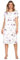 e.FEMME® JANA 1019 Chemise de nuit à manches courtes pour femme, 100 % coton, Blanc/aubergine, 38
