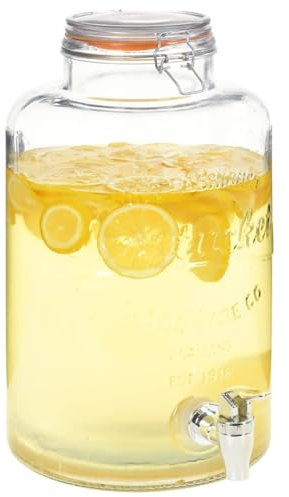 Rantry Distributeur d'eau XXL en verre transparent avec robinet 8 l