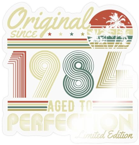 Spreadshirt 40. Geburtstag Original Jahrgang 1984 Retro Geschenk Sticker Aufkleber, 10 x 10 cm, Transparent glänzend