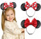 AQOKKA Serre-tête oreilles de souris avec nœud et oreilles de Minnie - Accessoires de cheveux pour femme - Décoration de fête d'anniversaire