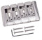 Silver Black Bass Bridge, Fixed, 4 String L Shape, String through, Adjustable Saddles (Silver)