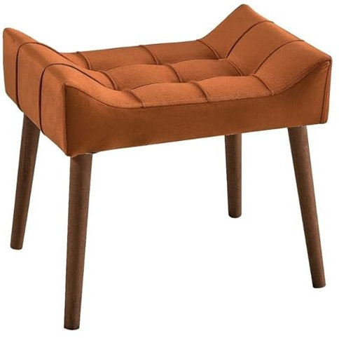 Atahome Dressing Table Stool Vanity Stool - Elegant and Comfortable Padded Makeup Dressing Table Chair for Bedroom Petunia (Orange)