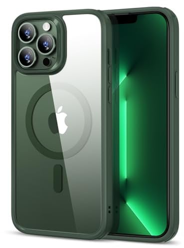 ESR für iPhone 13 Pro Max Hülle, Kompatibel mit MagSafe, Classic Hybrid Magnet Handyhülle iPhone 13 Pro Max Case Militärnorm Sturzschutz Kratzfeste Rückseite, Klar Grün