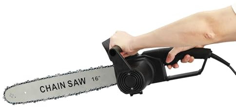 Udnzpfuy 16 Inches Electric Chainsaw, 110V 2.6KW High Power High Hardness Quenched Chain Electric Chainsaw with Safety Brake and Guide Plate, Handheld Electric Chainsaw Woodworking Tools Chainsaw