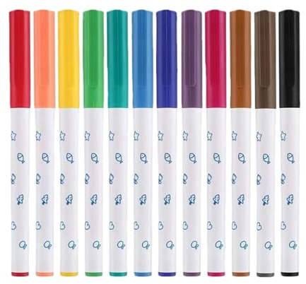 Nankoyal Paint Marker Pens – 12 x Whiteboard-Marker auf Wasserbasis für Kinder, auslaufsichere Malstifte, Kunststifte, nicht reizend, Zeichenmarker für Tassen, Tafel und Keramik