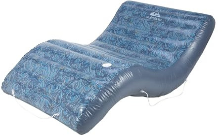 Quiksilver Sdraio gonfiabile grande con schienale e portabicchieri, galleggiante da piscina resistente e confortevole per adulti, perfetto per piscina, lago o spiaggia