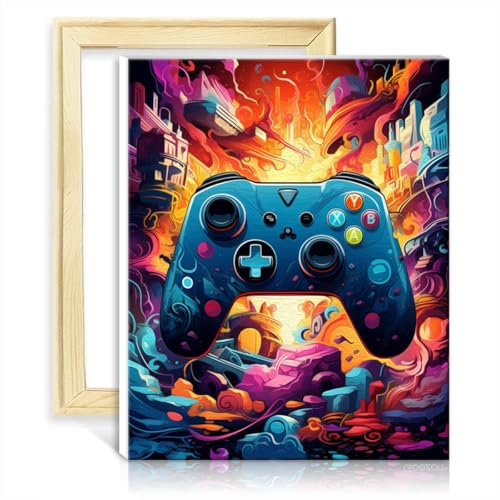 TANGFEIY Malen nach Zahlen, Farbspiel-Controller, Malset für Erwachsene, Acrylzahlen mit Pinseln, Bild für die Wanddekoration zu Hause, Geschenke mit Rahmen (30 x 40 cm)