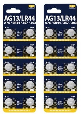 ZYHARUKO 1,5 V AG13/L1154/LR44 Knopfzelle Knopfbatterien für Geräte mit niedrigem Stromverbrauch Elektronik (10/20 Stück)