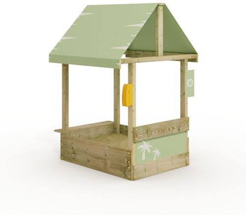 Wickey Sandkasten Dinky mit pastellgrünem Dach - Sandbox 113 x 84 x 28 cm - imprägniertes Massivholz