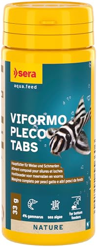 sera Viformo Pleco Tabs 50 ml (33 g) | Welsfutter Aquarium für gründelnde Bodenfische | Hochwertiges Fischfutter Aquarium | Wels Futtertabletten mit vitaminreichen Seealgen | Fischfutter Tabletten