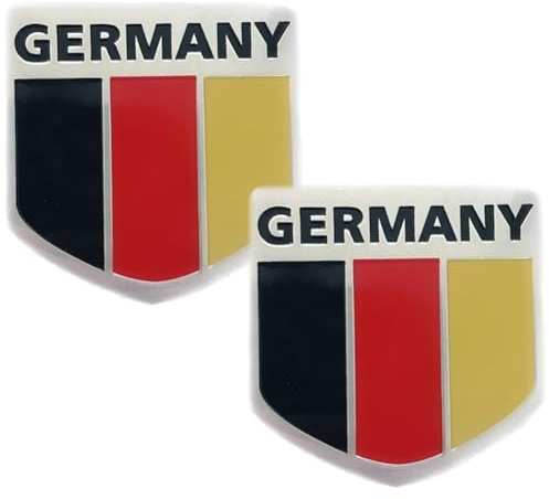 HiyyFloy Autocollants De Voiture en Métal Drapeau Allemand 3D, Autocollants Chromés, Autocollants De Camion en Métal, Emblème De De Voiture Patriotique