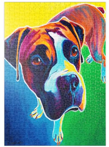 MyPuzzle Bunte Boxer Hund Porträt in Bold Pop Art Stil - Premium 500 Teile Puzzle - MyPuzzle Sonderkollektion von Puzzle Galaxy