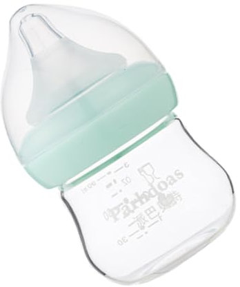 Milisten Biberon En Verre Pour Bébé Col Large Anti-colique 90ml Verre Alimentaire Tétine Souple Maison -né Nourrisson