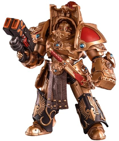 toy verse JOYTOY 1/18 Warhammer Legio Custodes Aquilon Terminator Squad | Mit Twin Adrathic Destructor, Dolch, Wechselhänden und Base, beweglich und detailreich für Sammler, ab 15 Jahren.