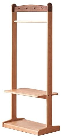 Platzsparende Garderobe mit Sitzbank & Höhenmessung Flur Baum mit 2 Ablagen für Eingangsbereiche und Korridore - Perfekt für kleine Räume