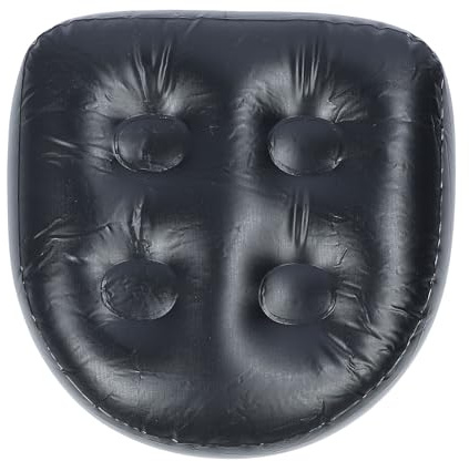 Pilipane Aufblasbares Spa-Kissen, Matte, wasserabweisendes Badewannen-Rückenkissen, verstellbar, bequem, für Zuhause, Outdoor-Badewannen, Spas, Pools, PVC-Material, 47 x 37 x 15 cm (Schwarz)