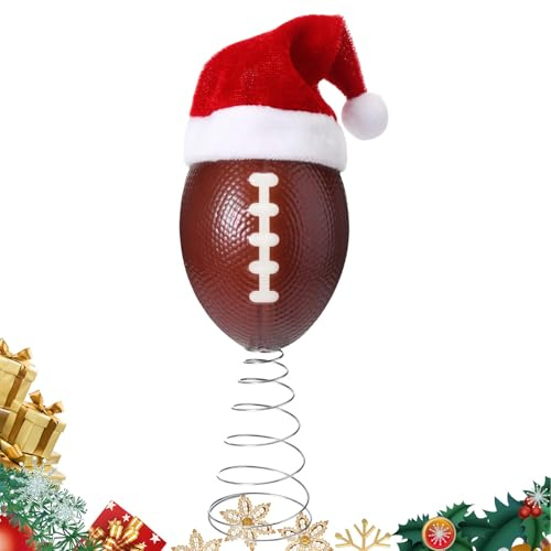 Weihnachtsbaumspitze,Fußball Christbaumspitze Mit Hutdekoration | Weihnachtsdekoration Für Zuhause - Für Außenbereich, Innenbereich, Feiertag, Studio, Kinderzimmer, Haustür, Wohnzimmer Und Party