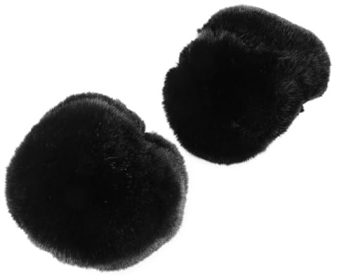 Toyvian Kunstpelz Handgelenkwärmer für Damen Flauschige Fellstulpen als Pulswärmer 1 Paar Armstulpen für Outdoor und Alltag Schwarz