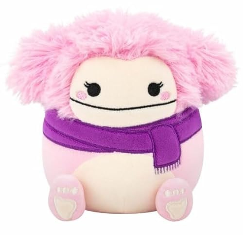 Squishmallows - 19,1 cm – Brina Pink Bigfoot mit lila Schal/Plüsch