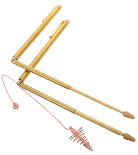 IDEANATEGRATE Baguettes de Sourcier en Cuivre Spirituelles Outil de Divination Domestique Tige de Cuivre Amateur pour Aventures en Plein Air Set 2 Pièces Fonctionnalité Fiable et Robuste