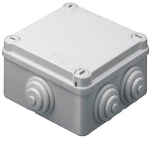 GEWISS - GW44024 Cassetta di Derivazione con Coperchio Basso e Viti a 1/4 di Giro-IP55-Dimensioni Interne 100X100X50, Pareti con Passacavi, Grigio Ral 7035