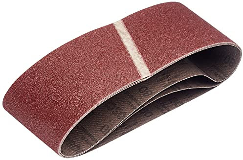 Bosch 2609256200 Sanding Belts for Belt Sanders 65 x 410 mm Grit Size 80 Pack of 3 Sheets Red